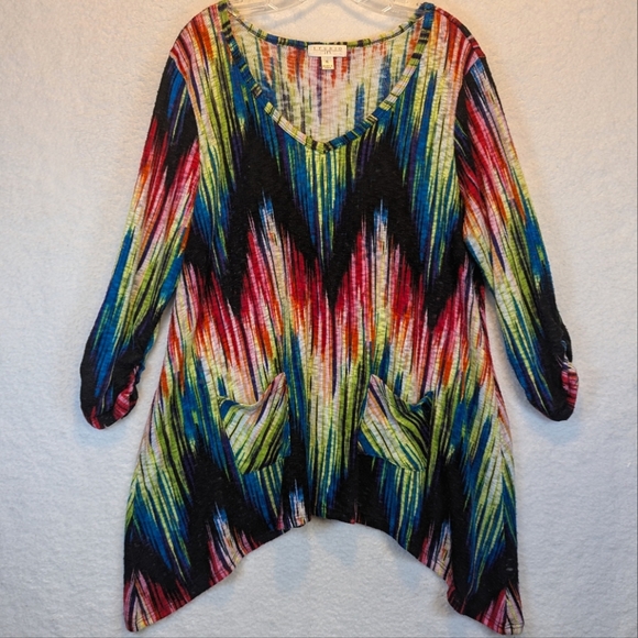 Studio JPR Multi Color Knit Sweater with Front Pockets - Picture 1 of 7